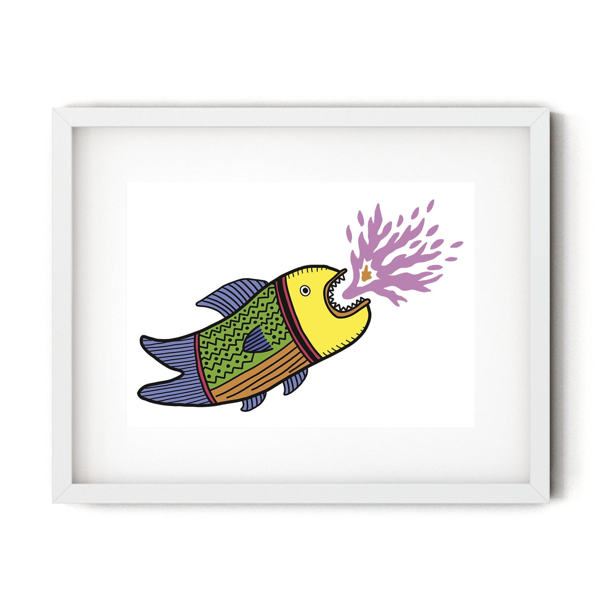 Fire-Breathing Fish (Print) – A Duck Amuck Art Studio & Gift Shop