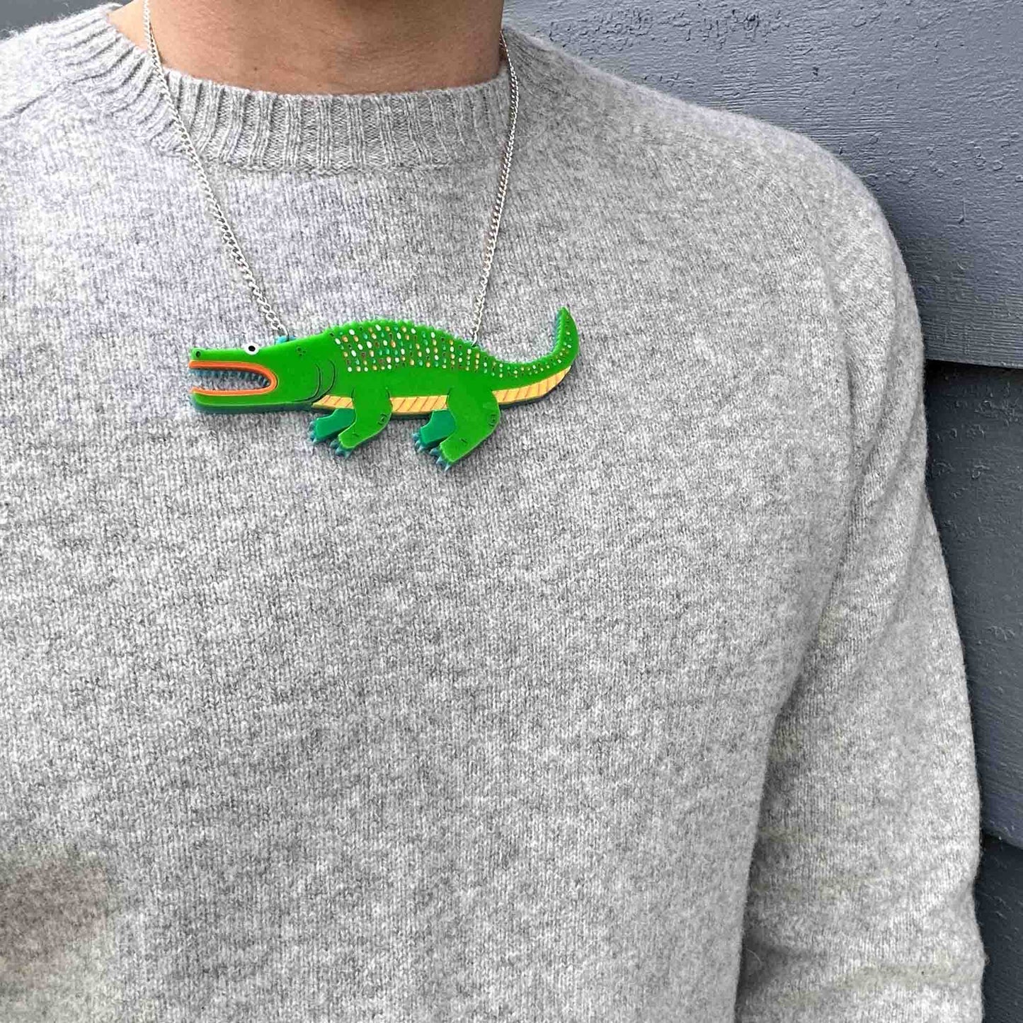 “Tic Tac” Alligator Necklace