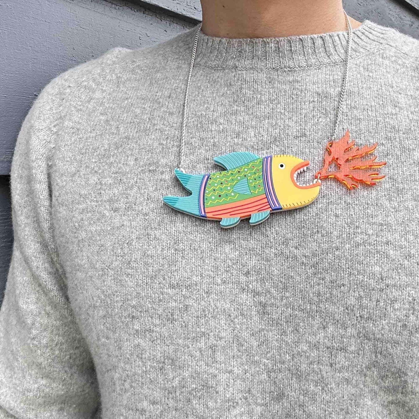 A Duck Amuck x designosaur: Fish and Alligator Necklace (Pre-Order)
