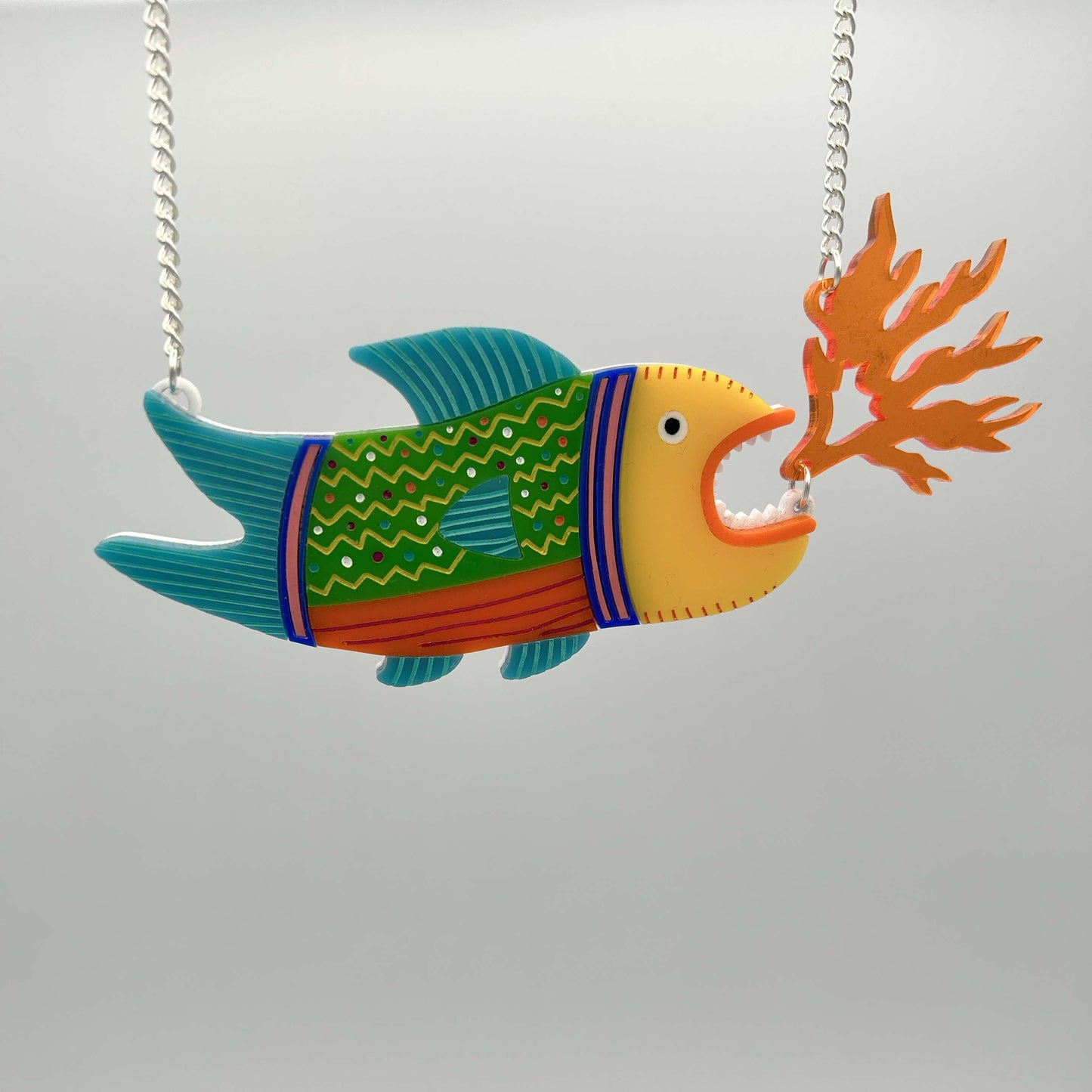 A Duck Amuck x designosaur: Fish and Alligator Necklace (Pre-Order)