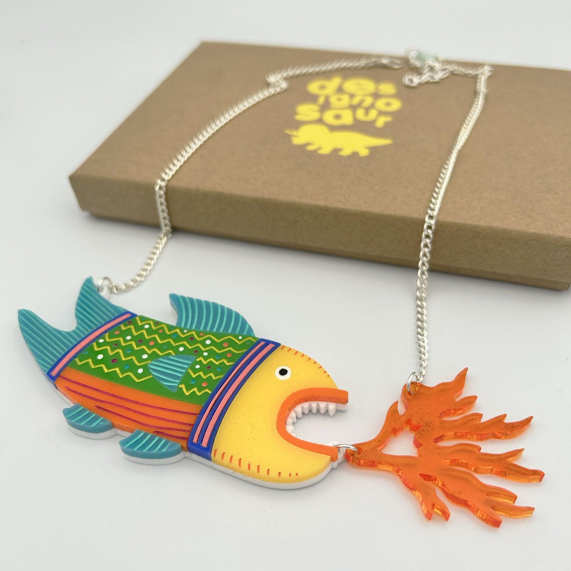 erwin fish box Fire-Breathing Fish Necklace – A Duck Amuck Art Studio & Gift Shop